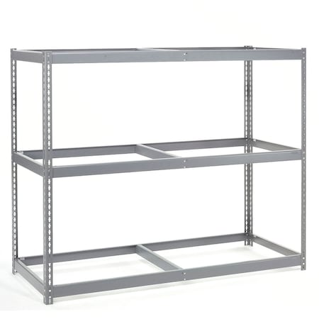 Global Industrial Wide Span Rack 60Wx48Dx60H, 3 Shelves No Deck 1200 Lb Cap. Per Level, Gray B2296943